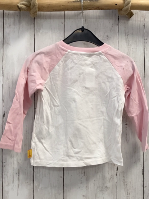 Steiff  Langarmshirt  Gr. 92  weiß rosa Ärmel Herzen 