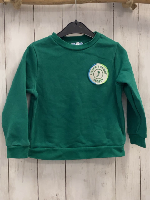 Jacadi  Pullover  Gr. 104  grün Aufnäher 