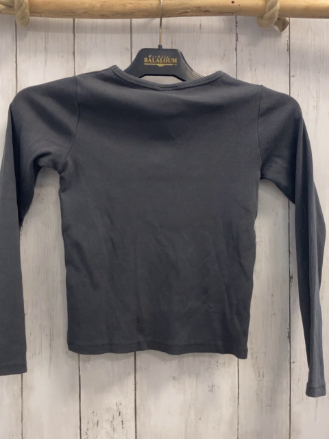 Zara  Langarmshirt  Gr. 146/152  grau Rippen Schmetterling 