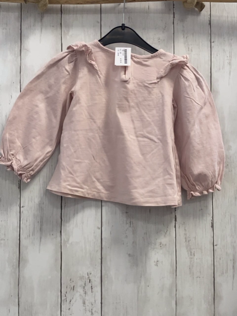 Zara  Langarmshirt  Gr. 98  rosa bestickt Rüschen 