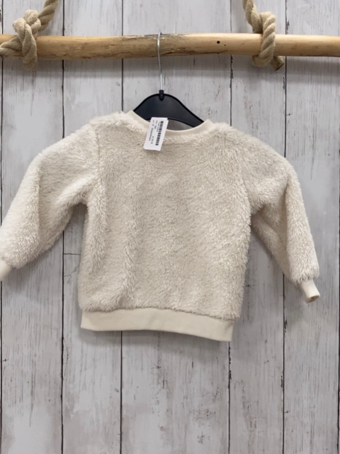 Dopodopo Pullover  Gr. 68  creme Plüsch Bärengesicht 