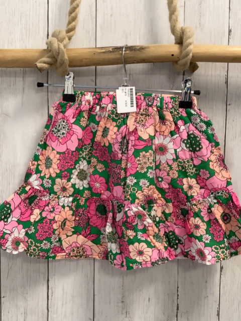   Rock  Gr. 116  grün rosa pink lachs weiße Blumen 