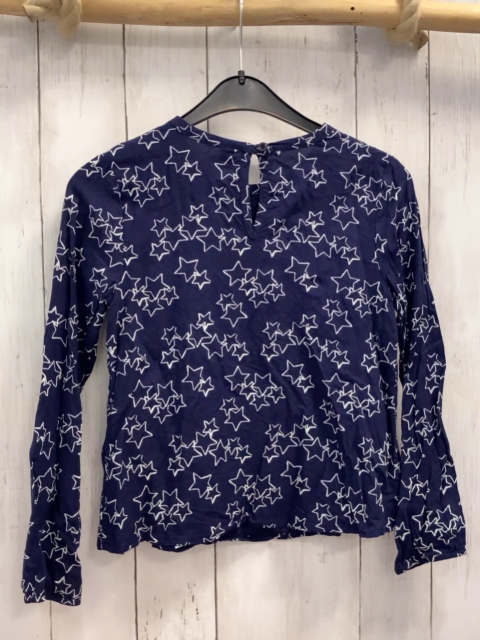 Esprit  Bluse  Gr. 128  blau weiße Strene Rüschen 