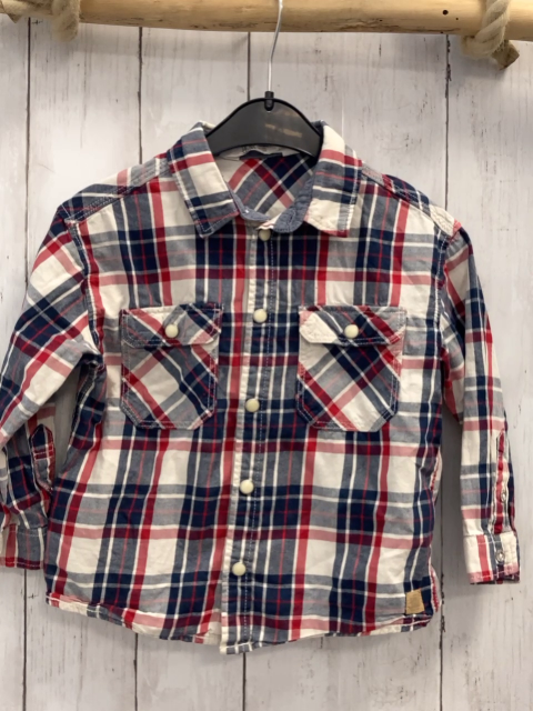 H&M  Hemd  Gr. 98  weiß blau rot kariert 