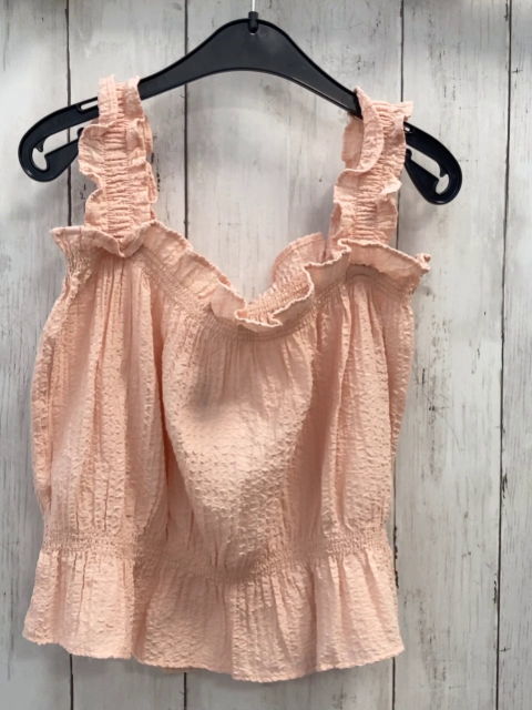 H&M  Sommerbluse  Gr. 134  rosa Struktur Rüschen 