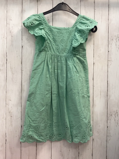 H&M  Kleid  Gr. 134  mint großer Kragen + Saum mit Lochstickerei 