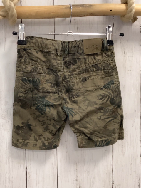 Okaidi  Shorts  Gr. 104  oliv grau petrol Blätter 