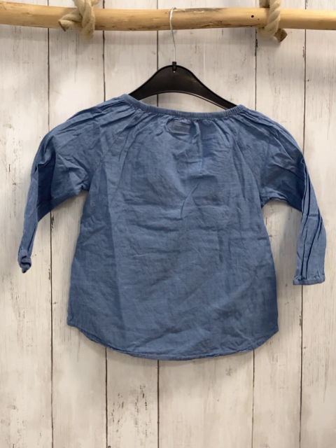 H&M  Bluse  Gr. 116  blau dunkelblaue Stickerei