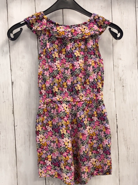 H&M  Playsuit  Gr. 110  bunte Blumen Rüschenkragen 