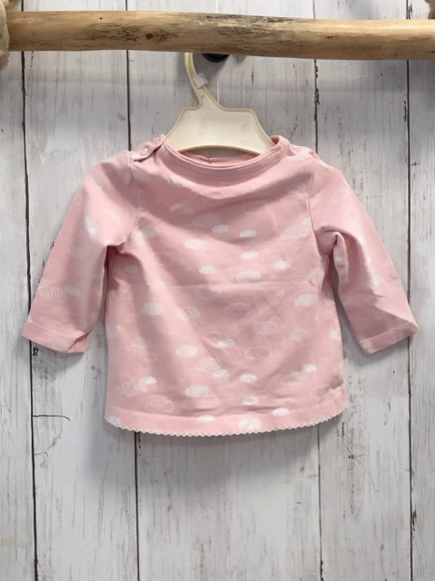 S´Oliver Langarmshirt Gr. 68  rosa Wolken silber Schrift