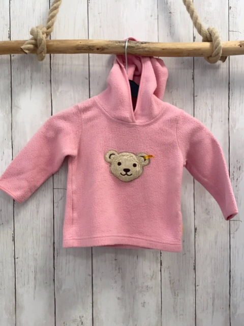 Steiff Pullover Gr. 80  pink Fleece Kapuze Bärenkopf