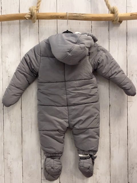 2tlg Steiff Schneeoverall + Schuhe Gr. 68  grau Bärenkopf