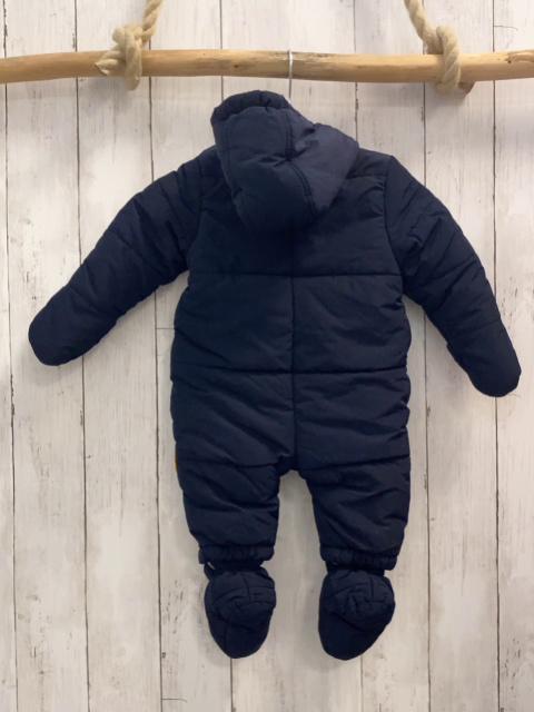 2tlg Steiff Schneeoverall + Schuhe Gr. 62  dunkelblau Bärenkopf