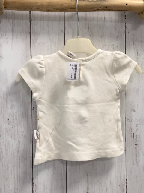   T-Shirt  Gr. 74  creme rosa Katze mit goldener Krone 