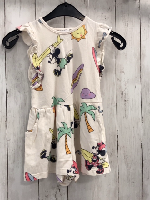 Next  Playsuit  Gr. 104  beige Micky Mouse mit Surfbrettern + Palmen 