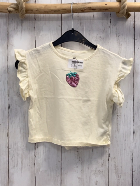 H&M T-Shirt Gr. 110  gelb Pailettenerdbeere