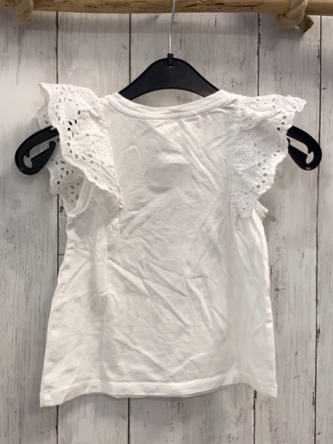 H&M T-Shirt Gr. 98  weiß Lochmuster