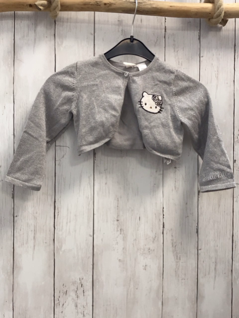 H&M Strickjacke Gr. 86  grau Glitzer Hello Kitty