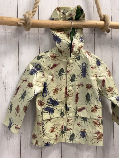   Regenjacke  Gr. 92  hellgrün bunte Käfer Spinnen 