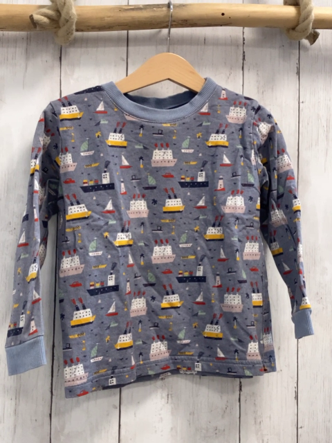 Alana  Langarmshirt  Gr. 104  grau Schrift 