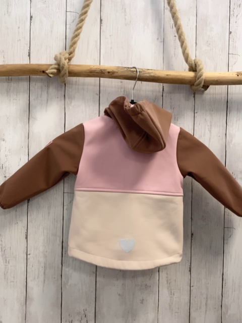  Softshelljacke Gr. 80  braun rosa weiß