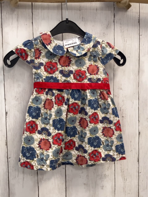 Petit Bateau  Kleid  Gr. 68  weiß große bunte Blumen 