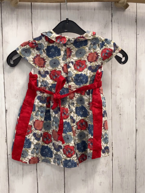 Petit Bateau  Kleid  Gr. 68  weiß große bunte Blumen 