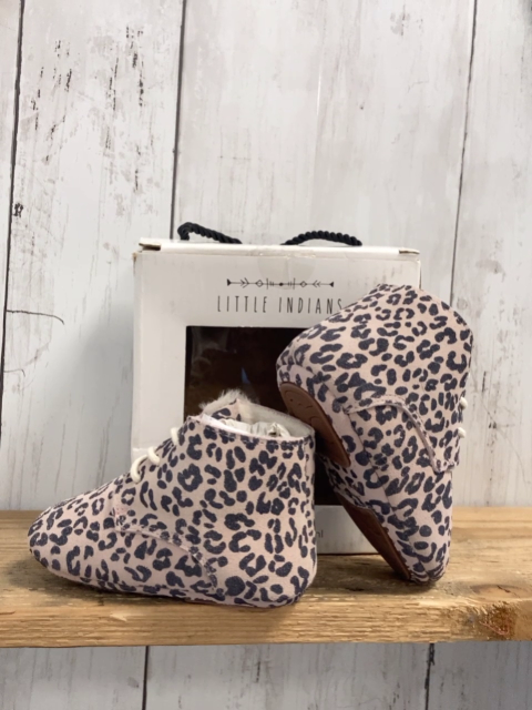 Little Indians Boots Gr. 19  rosa grau Leoprint warm gefüttert