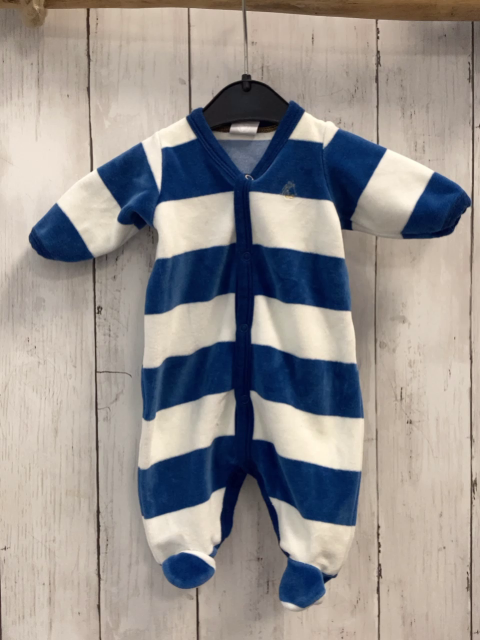 Petit Bateau  Strampler  Gr. 50  blau weiße Streifen Nicky 