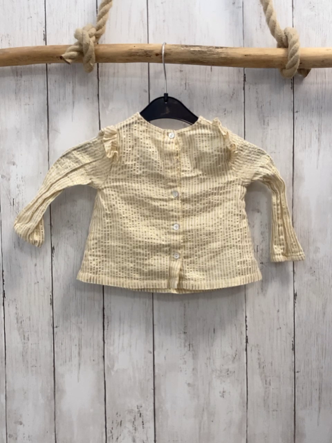 Eden et Victor  Bluse  Gr. 74  weiß goldene Streifen Rüschen 