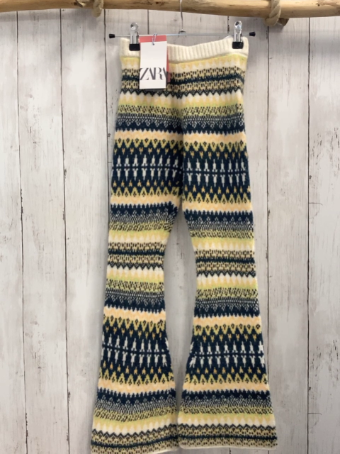 neu zara Hose Gr. 140  beige gelb blau gemustert Strick NP 22,95€