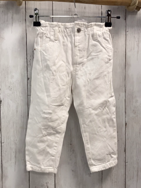 zara Hose Gr. 98  weiß Jeans Bund verstelbar