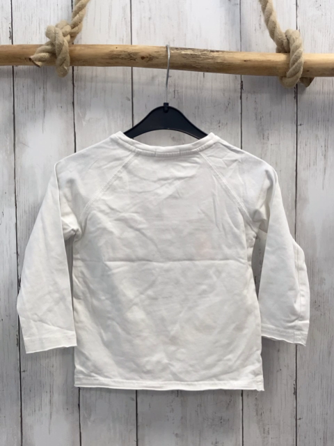 Billybrandit Langarmshirt Gr. 98  weiß Monster mit Kopfhörern