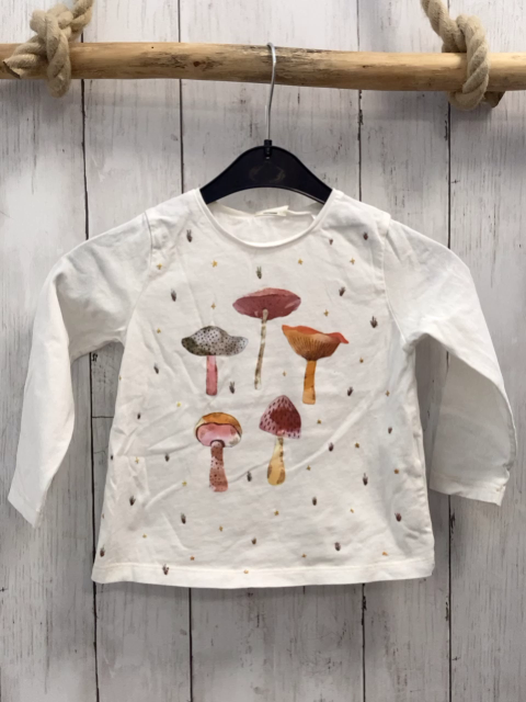 zara Langarmshirt Gr. 104  weiß bunte Pilze
