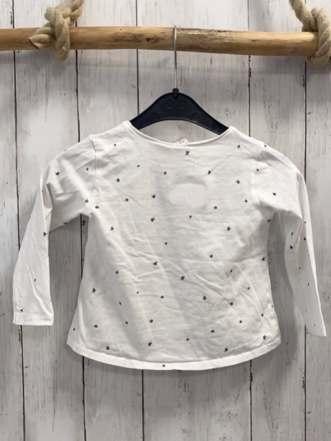 zara Langarmshirt Gr. 104  weiß Gänse mit Glitzerflügeln