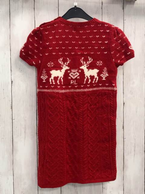 Ralph Lauren Kleid Gr. 110  rot weiße Hirsche Strick