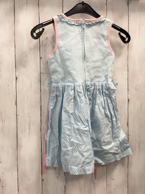 Alpin Kleid Gr. 98  Dirndl hellblau Punkte rosa Bund (ohne Schürze)