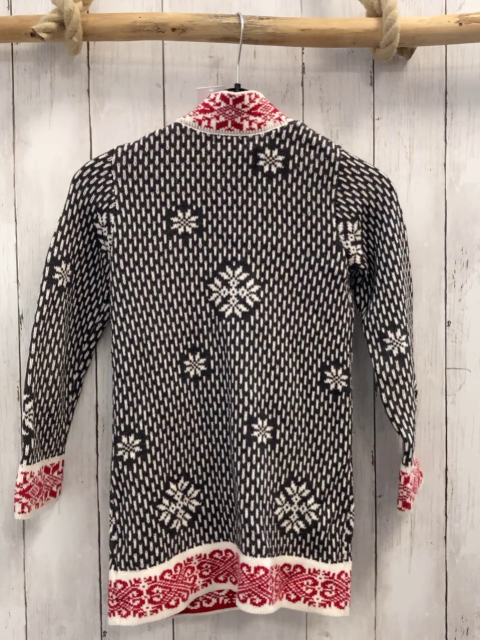 Tahari Strickjacke Gr. 116  grau weiß rot gemustert