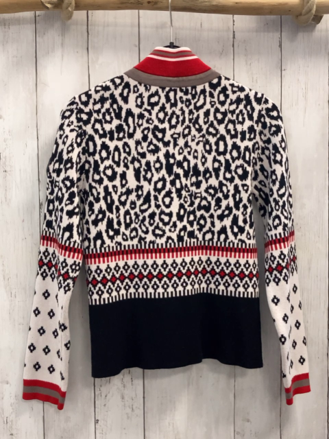 Poivre Blanc Strickjacke Gr. 134  weiß schwarz rot Leoprint 