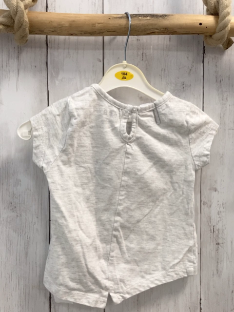 DKNY T-Shirt  Gr. 74  hellgrau Tigerkopf mit Glitzer + Glitzerbrille 