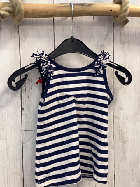   Top  Gr. 86  blau weiße Streifen rote Sterne mit Steinen blau weiße Fransen rote Schleifen