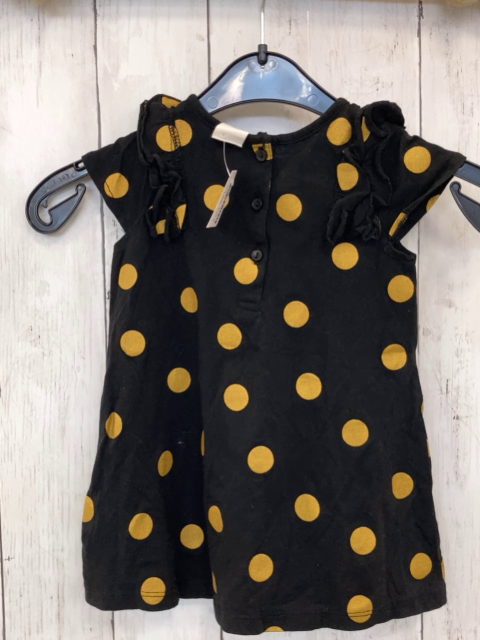 H&M  Kleid  Gr. 74  schwarz goldene Glitzerpunkte Rüschen 