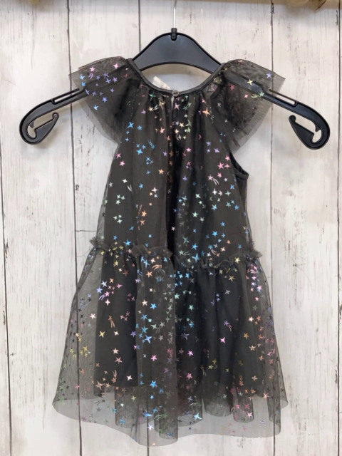 H&M  Kleid  Gr. 68  graues Unterkleid Netzüberkleid mit bunten glänzenden Sternen 