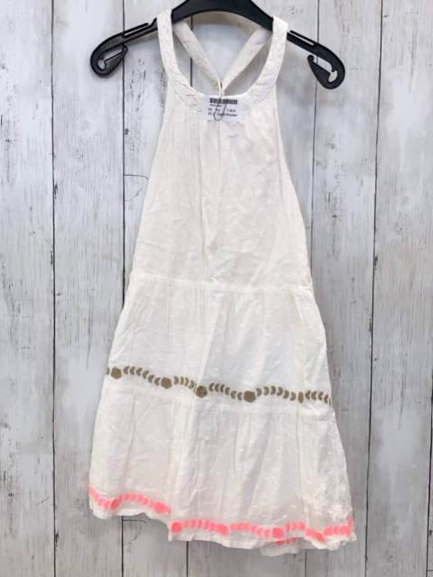 Cadet Rousselle  Kleid  Gr. 110  weiß Noppen sand + pink Stickerei 