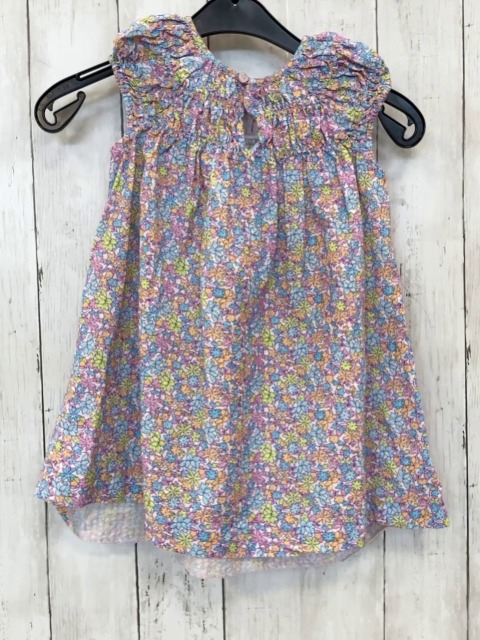 Zara  Kleid  Gr. 98  rosa bunte Blumen gesmokter Ausschnitt 