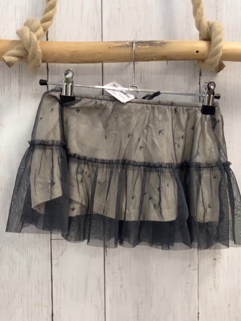 Zara  Rock Gr. 104  beige mit grauen Tauben grauer Tüllüberrock 