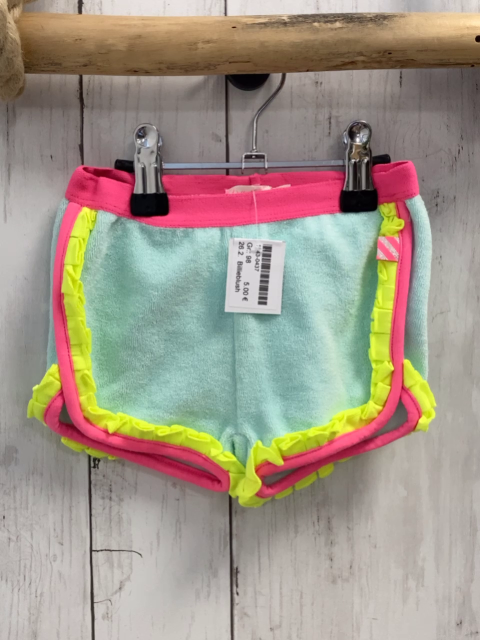 Billieblush  Shorts  Gr. 98  mint Frottee pink Bund + hellgrüne Rüschen 