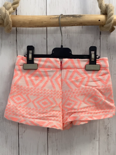 Zara  Shorts  Gr. 110  creme orange Muster  Bund verstellbar  braune Kordel 