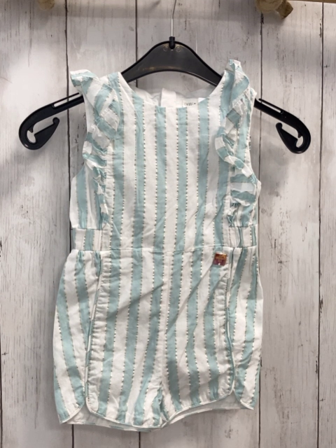   Playsuit  Gr. 86  weiß mint silber Streifen Rüschen 