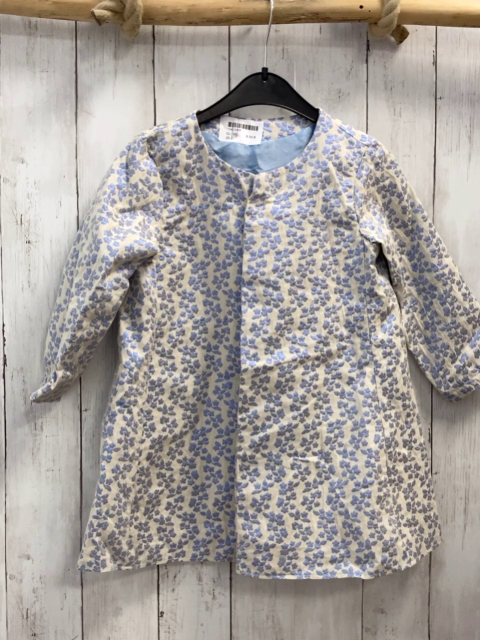   Mantel  Gr. 98  hellgrau lavendel Blumen 